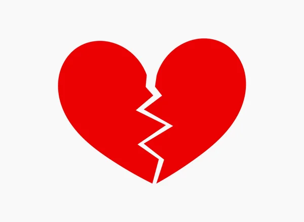 Κόκκινη Ραγισμένη Καρδιά Εικονογράφηση Διανύσματος — Διανυσματικό Αρχείο