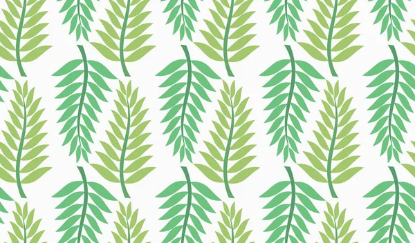 ヤシやシダはシームレスなパターンを残します 葉の質感の壁紙 ベクターイラスト — ストックベクタ