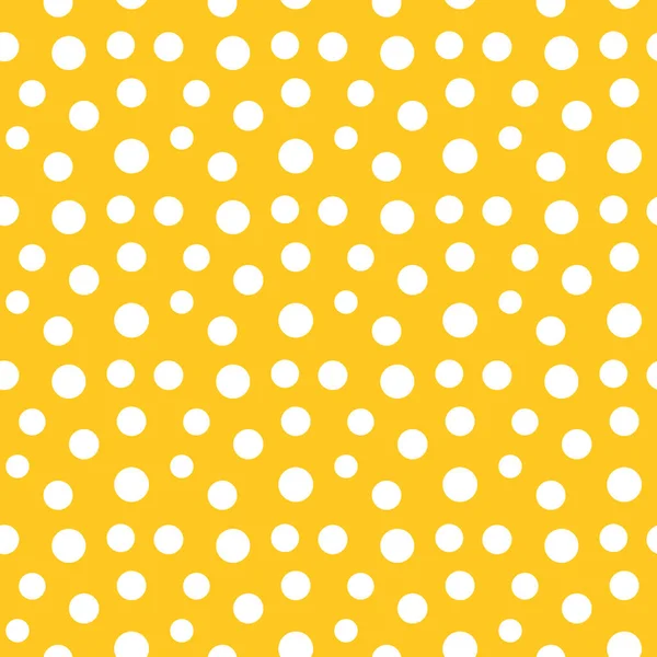 Modèle Sans Couture Pointillé Jaune Pois Blancs Sur Fond Jaune — Image vectorielle