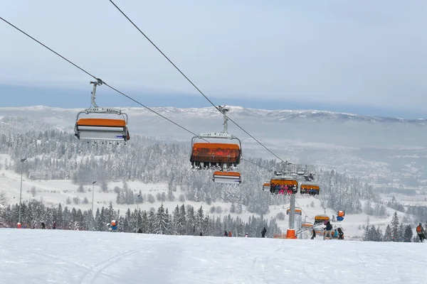 Bialka Tatrzanska Poland December 2019 Ski Lift Ski Slope Popular — Stock Photo, Image