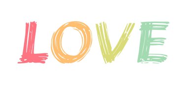 Sevgi. Çok renkli aşk dünyası sembolü. Vektör illüstrasyonu.