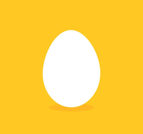 White Egg Yellow Background Icon Easter Egg Vector Illustration — Stockvector