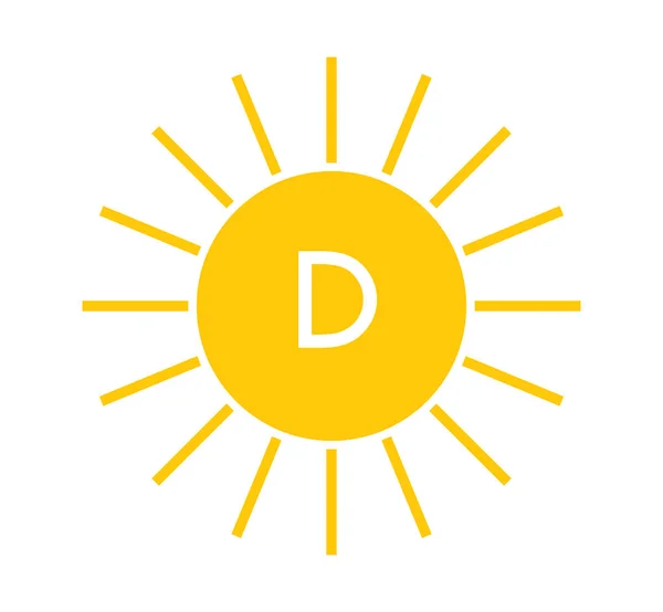 Sun Icon Vitamin Concept Vector Illustration — Stock Vector