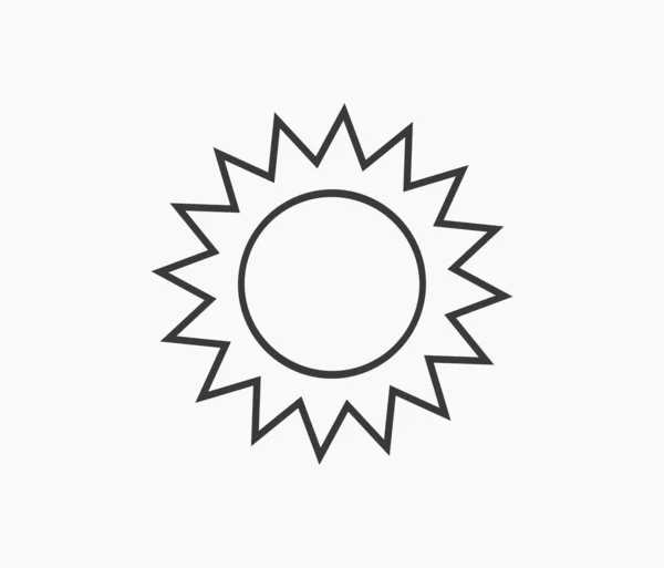 太陽のアイコン 線形太陽のシンボル形状 ベクターイラスト — ストックベクタ