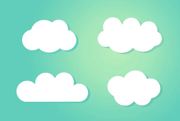 Wolken Über Blauem Himmel Weiße Wolken Hintergrund Vektorillustration — Stockvektor