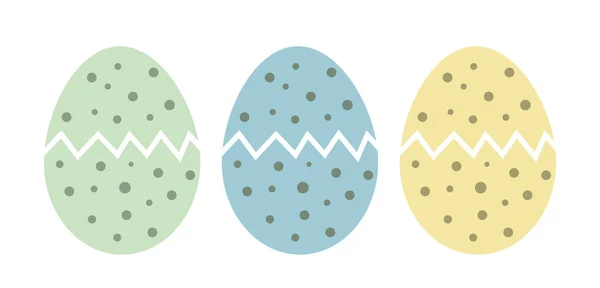 Easter Eggs Spring Holiday Vector Cracking Eggs Illustration — Stock Vector