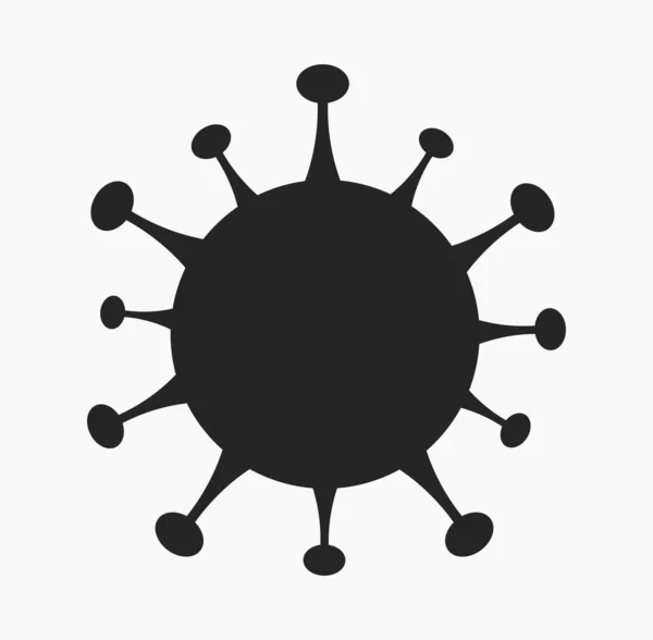 Virus Coronavirus Icona Forma Nera Virus Pandemico Covid Illustrazione Vettoriale — Vettoriale Stock