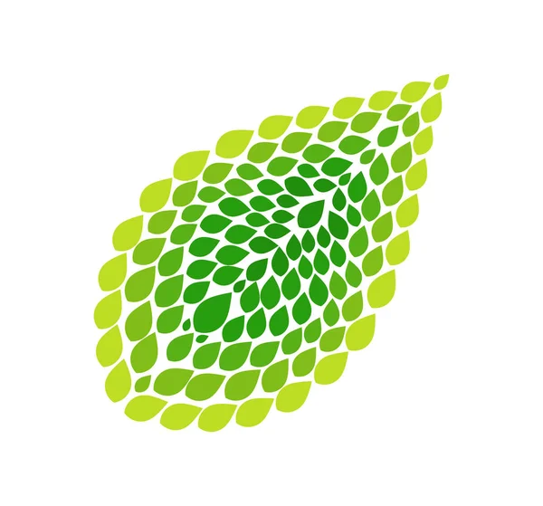 Symbol Zeleného Listu Abstraktní Tvar Listu Vektorová Ilustrace — Stockový vektor