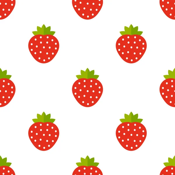 Aardbeien Patroon Wilde Aardbeien Vruchten Vectorillustratie — Stockvector