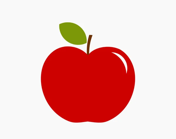 Icono Manzana Roja Diseño Plano Manzana Fruta Símbolo Vector Illustraiton — Vector de stock