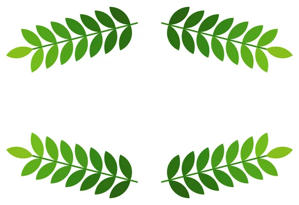 Зеленые Листья Границы Векторная Иллюстрация — стоковый вектор
