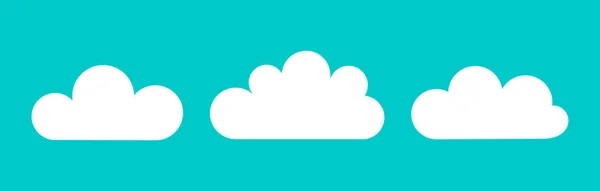 Nubes Sobre Fondo Azul Cielo Bandera Larga Ilustración Vectorial — Vector de stock