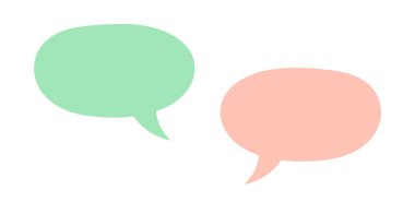 Konuşma balonları, pastel renkler. Vektör illüstrasyonu.