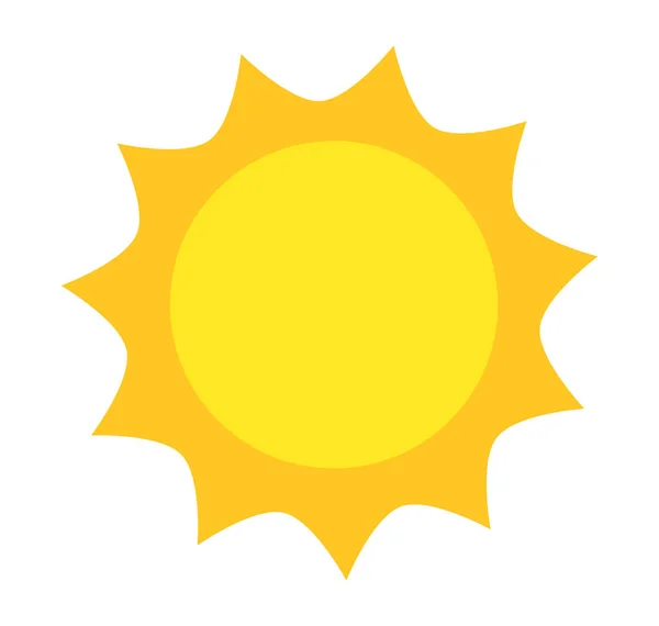Roztomilý Symbol Slunce Ikona Jasného Slunce Vektorová Ilustrace — Stockový vektor