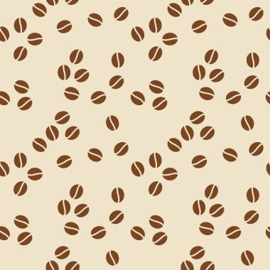 Kahverengi kahve çekirdekleri pürüzsüz. Vektör illüstrasyonu.