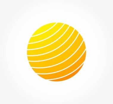 Güneş simgesi küresi. Vektör illüstrasyonu.