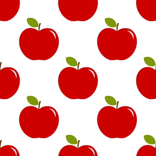 Manzanas Rojas Patrón Sin Costura Ilustración Vectorial — Vector de stock