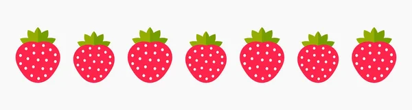Φράουλες Μοτίβο Σύνορα Φρούτα Εικονογράφηση Διανύσματος — Διανυσματικό Αρχείο