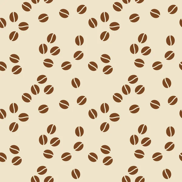 Coffee Beans Brown Seamless Pattern Vector Illustration — Stock Vector