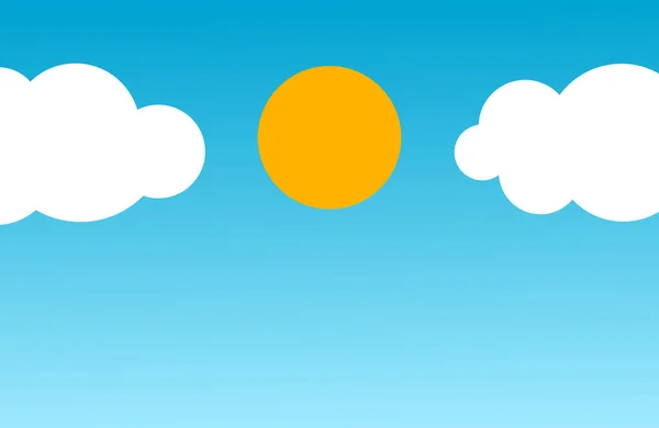 Soleil Nuages Fond Ciel Bleu Illustration Vectorielle — Image vectorielle