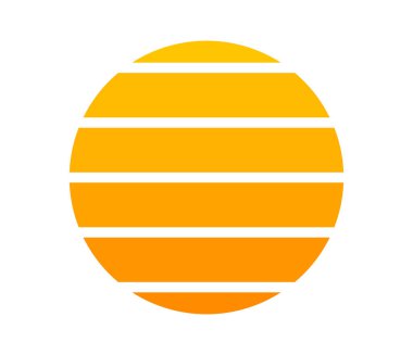 Güneş sembolü simgesi. Vektör illüstrasyonu.