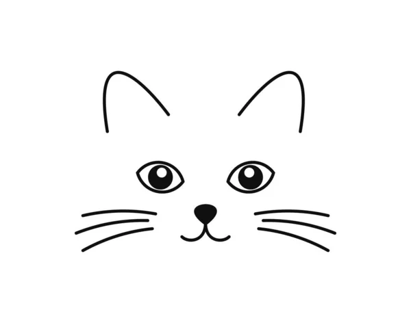 Cute Cat Face Vector Illustration — Stock Vector