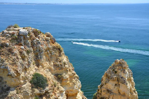 Vista Mar Das Rochas Ponta Piedade Algarve Portugal — Fotografia de Stock