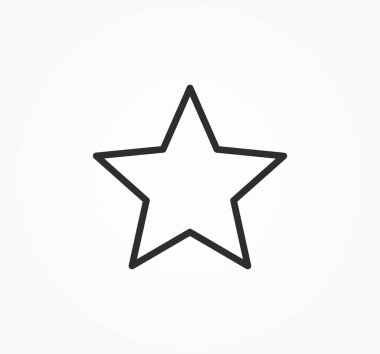 Yıldız ikonu. Çizgi şeklindeki yıldız sembolü. Vektör illüstrasyonu.