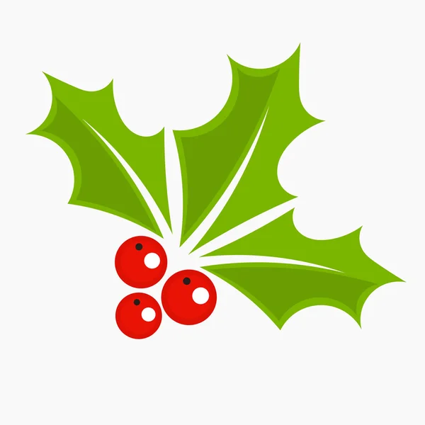 Ícone de Natal de baga Holly — Vetor de Stock