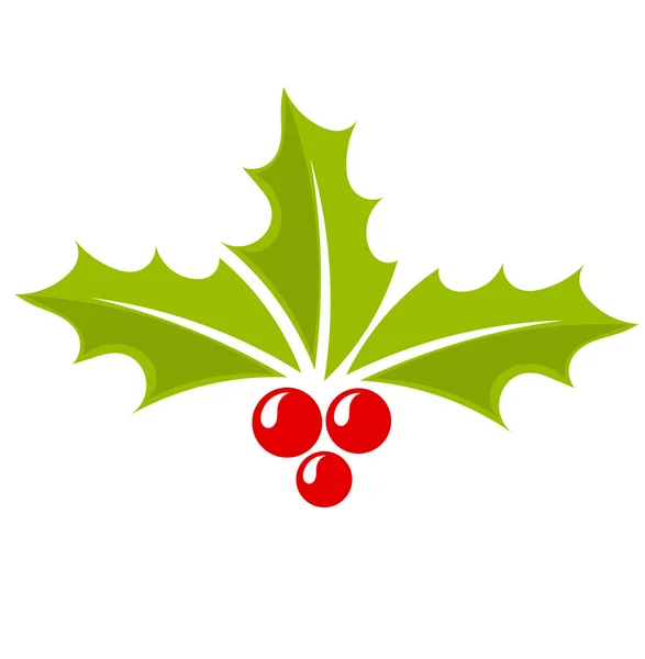 Kerstmis holly berry pictogram — Stockvector