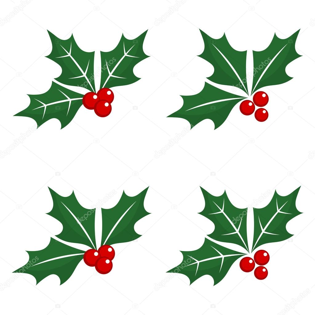 Christmas holly berry icons