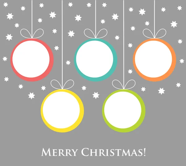 Christmas baubles card — Stock Vector