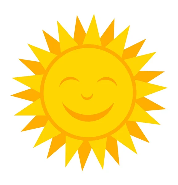 Orange Smiling sun — Stock Vector