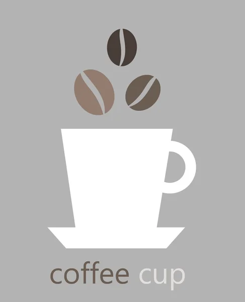Kaffekopp med kaffebönor — Stock vektor