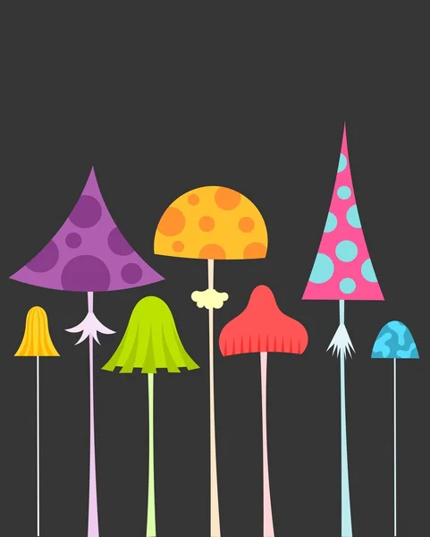 Group of Colorful mushrooms — Stock Vector