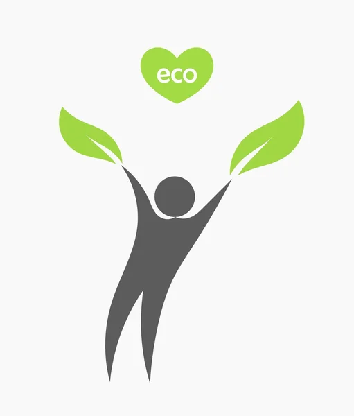 Eco człowiek z zielonych liści — Wektor stockowy