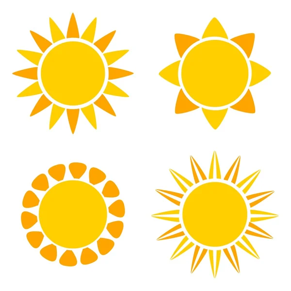 Conjunto de iconos de Sol naranja . — Vector de stock