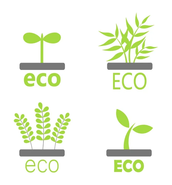 Eco plants symbols — Stock Vector