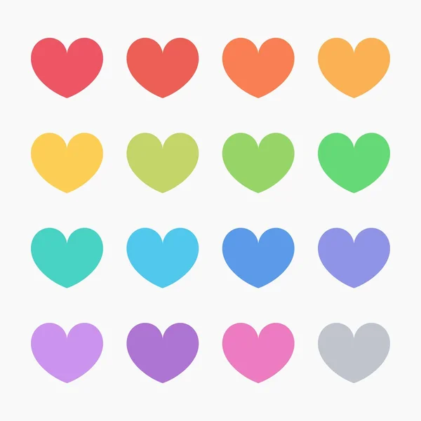 Επίπεδη σχεδίαση χρώμα καρδιές — Διανυσματικό Αρχείο