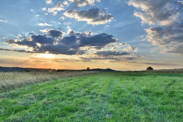 Polska liggande fält — Stockfoto