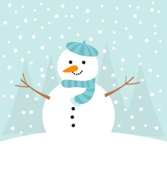 Kışın sevimli kardan adam