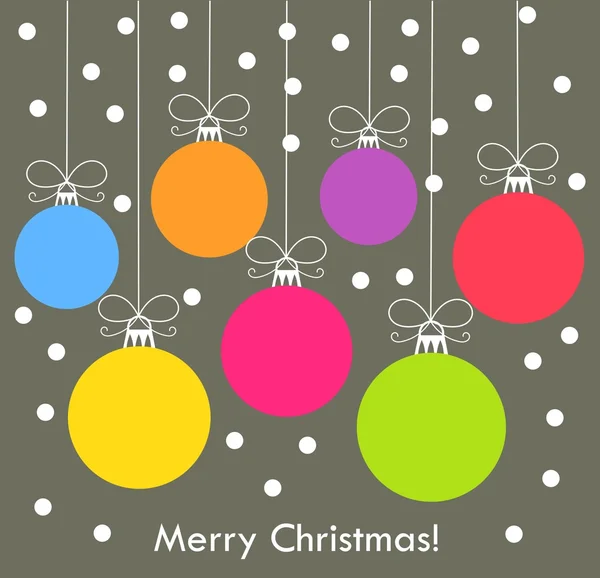 Christmas balls vector card — Stock Vector