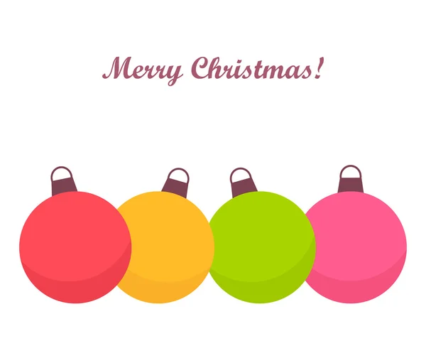 Colorful Christmas baubles card — Stock Vector