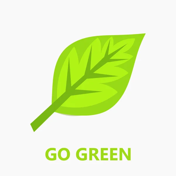 Go green leaf — Stock Vector