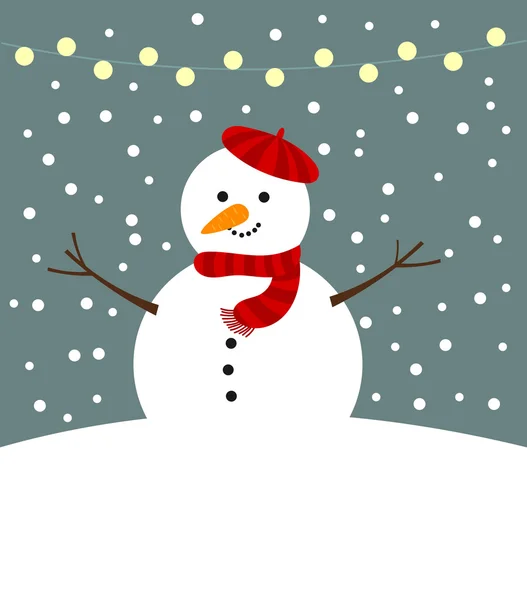 Joyeux fond bonhomme de neige — Image vectorielle