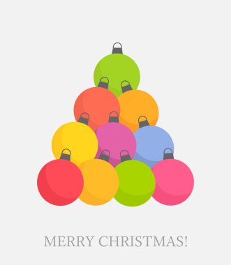 Christmas baubles tree clipart
