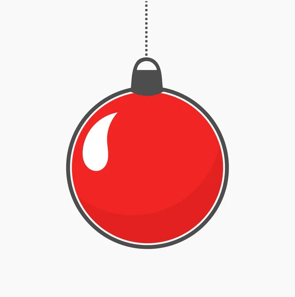 Bauble rosso di Natale — Vettoriale Stock