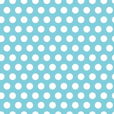 Polka dot beyaz ve mavi desen