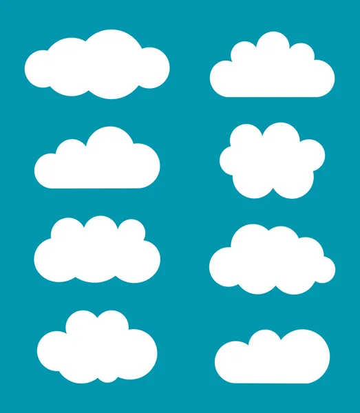 Σύνολο σύννεφο σχήματα εικονιδίων — Διανυσματικό Αρχείο