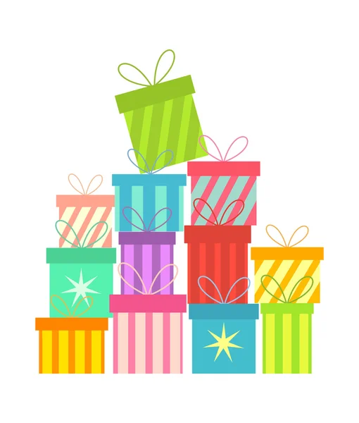 Pila de regalos — Vector de stock